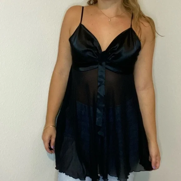 Vintage Victoria’s Secret Rose Front Sheer Babydoll Top - Picture 4 of 6